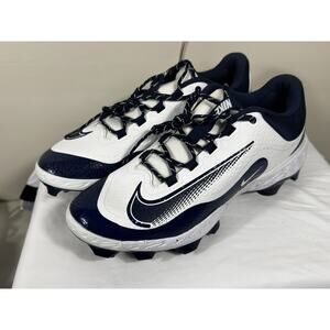 Nike Alpha Huarache Elite 4 Low MCS Baseball Cleats White Navy FD6255-107 Sz 15